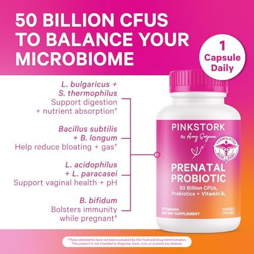 Pink Stork Pregnancy Bundle: Prenatal Vitamin With Dha & Folate Prenatal Probiotics For Pregnant Women Melatonin Sleep Tea Pregnancy Must Haves For Each Trimester Set Of 3