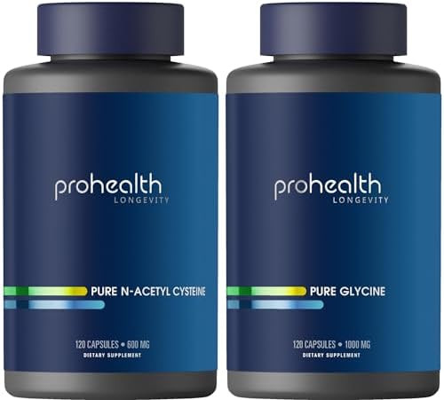 Prohealth Pure Glycine 1000 Mg 120 Capsules + Pure Nacetyl Cysteine (Nac) 600 Mg 120 Capsules Pack