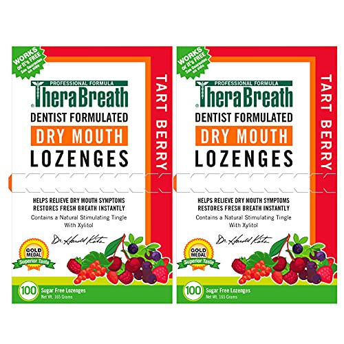 Therabreath Dry Mouth Lozenges With Zinc Tart Berry Flavor 100 Count (Pack Of 2)