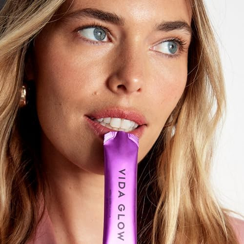 Vida Glow Collagen Liquid Advance – Marine Collagen Peptides With Vitamin C Antioxidants And Manuka Honey – Supports Skin Firmness Hair Thickness And Nail Strength Berry Flavor