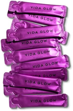 Vida Glow Collagen Liquid Advance – Marine Collagen Peptides With Vitamin C Antioxidants And Manuka Honey – Supports Skin Firmness Hair Thickness And Nail Strength Berry Flavor