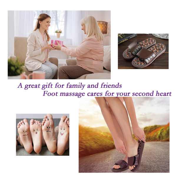 Acupressure Sandals,Acupressure Foot Massager with Anti-Slip Sole,Plantar Fasciitis Relief with Imitate Person Rotation Finger Pressure (Black, M-Women(7-8.5)/Men(6-7.5)