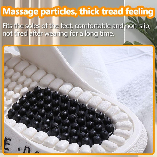 Acupressure Slippers Acupuncture Slippers Massage Slippers Foot Reflexology Acupressure Sandals Non-Slip Slippers for Men (Black,us Men 7.5-8)