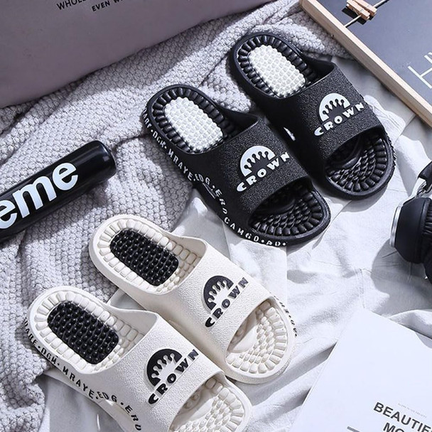 Acupressure Slippers Acupuncture Slippers Massage Slippers Foot Reflexology Acupressure Sandals Non-Slip Slippers for Men (Black,us Men 7.5-8)