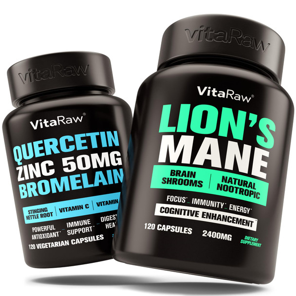 Organic Quercetin with Bromelain + Lions Mane Mushroom Capsules