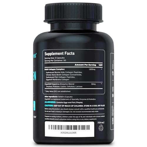 Vital Vitamins Multi Collagen Pills for Women and Men 2 Pack  Hydrolyzed Collagen Peptides Type I  II III  V X  Grass Fed Non-GMO