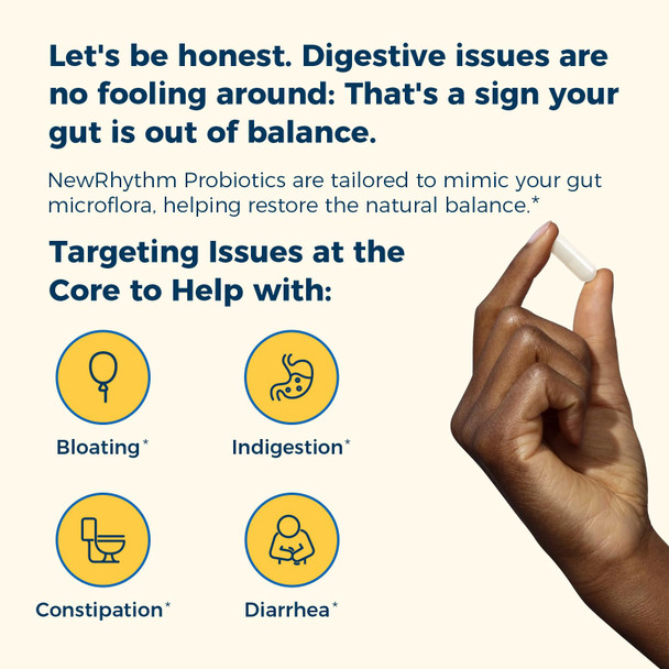 NewRhythm Probiotics 50 Billion CFU 20 Strains 90 Veggie Capsules