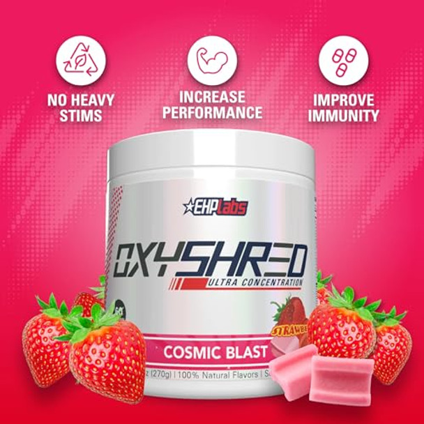 EHP Labs OxyShred Pre Workout Powder  Preworkout Powder with L Glutamine and Acetyl L Carnitine Energy Boost Drink  Cosmic Blast 60 Servings