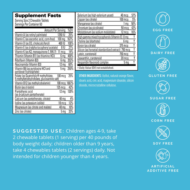 BRAINMD Dr Amen Kids’ NeuroVite Orange Flavor - 120 Penguin-Shaped Chewables - Multivitamin & Mineral Supplement - Promotes Healthy Development & Growth - Gluten Free - 60 Servings