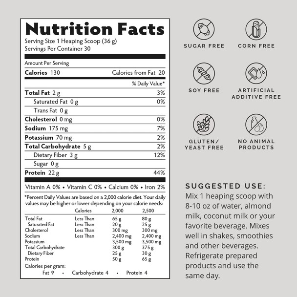 BRAINMD Dr Amen Omni Protein Chocolate - 2.38 lbs - Plant-Based Protein Powder - Promotes Energy & Exercise Recovery - Vegan Vegetarian Sugar Free Gluten Free - 30 Servings