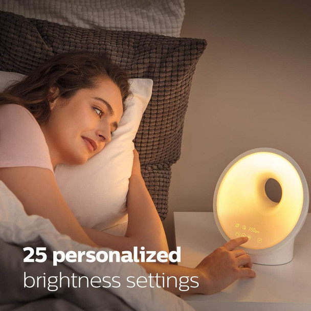 Philips SmartSleep Sleep and Wake-Up Light  Simulated Sunrise and Sunset  Multiple Lights and Sounds  RelaxBreathe to Sleep  AMZ Exclusive HF3650/60