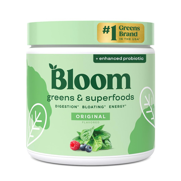 Bloom Nutrition Superfood Greens Powder Digestive Enzymes with Probiotics and Prebiotics Gut Health Bloating Relief for Women Chlorella Green Juice Mix with Beet Root Powder 30 SVG Original