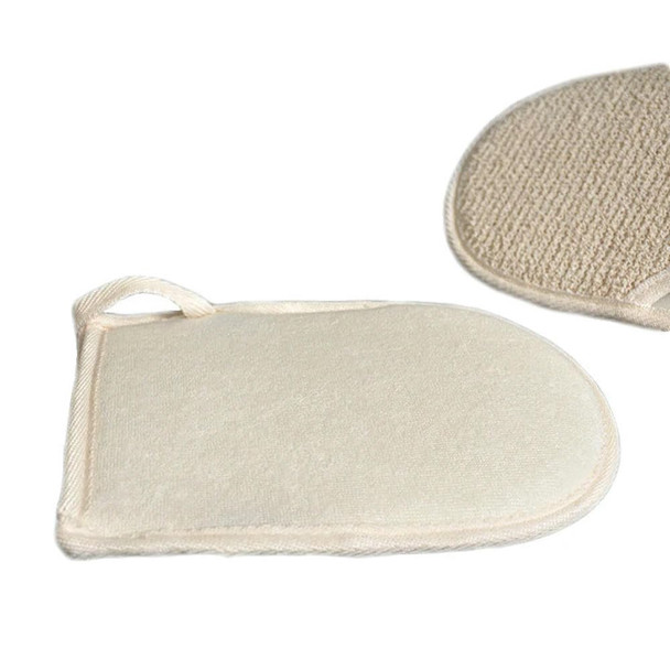 ZBDP Natural Loofah Glove Double-sided Body Scrub Pad Shower Body Scrubber Mitt for Spa Skin Clean Gloves