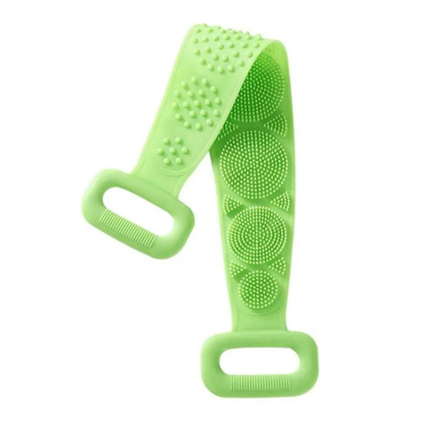 Silicone Body Scrubber Back Massage Exfoliating Sponge Bathroom Bath Brush Scrub Shower Brush Body Wash Scrub Removal(Green)