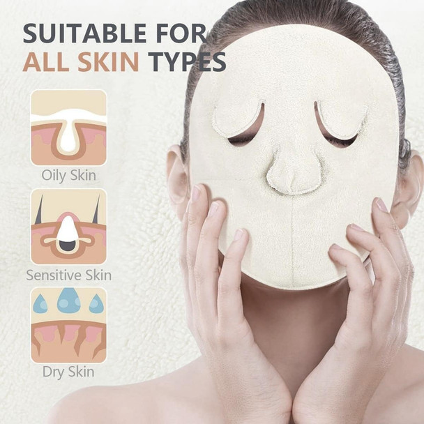 JUDEE Reusable Spa Face Towels Cold-Hot Compress Facial Steamer Towel for Anti Aging Moisturizing Facial Beauty Face Towel