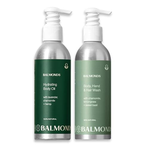 Balmonds Bath & Body Spa Set Mothers Day Pampering For Women 100% Natural Shampoo & Body Wash And Bath And Body Oil For Dry Sensitive Skin
