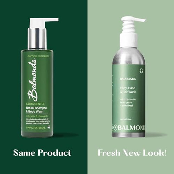 Balmonds Natural Skincare Set – Shampoo & Body Wash Moisturizing Cream Bath & Body Oil And Scalp Oil – 100% Natural Fragrance- Vegan & Cruelty- – For Dry & Sensitive Skin