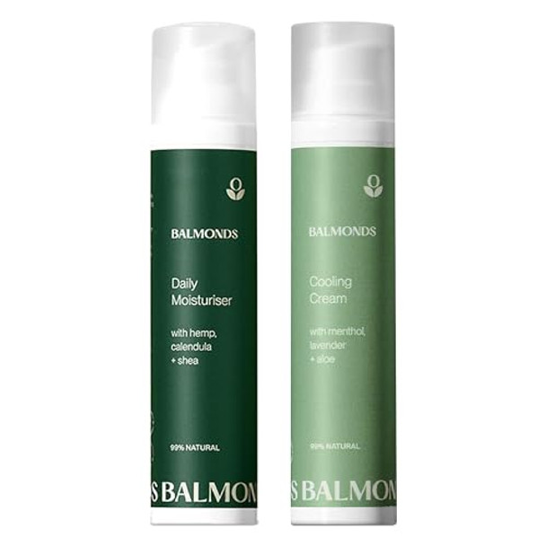 Balmonds - Daily & Cooling Moisturizing Cream - 3.5Oz (100Ml) - 99% Natural Moisturizer With Menthol Aloe & Fragrance- - Vegan/Cruelty- - For All Skin Types