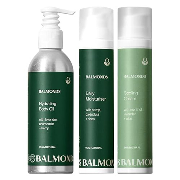 Balmonds - Intensive Hand Cream Daily Moisturizing Cream & Bath & Body Oil - 100% Natural Moisturizers For Dry & Sensitive Skin - Fragrance - Face Body & Hands - 3.5Oz (100Ml) & 6.8Oz (200Ml)