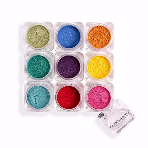 Bellapierre Shimmer Powder 9 Stack Paraben Eyeshadow Vegan & Cruelty Eye Makeup - 9 Count - Bella