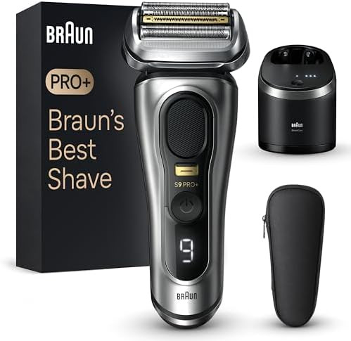 Braun Series 9 9517S Pro+ Electric Razor For Men 5 Pro Shave Elements & Precision Long Hair Protrimmer Charging Stand Braun’S Best For Smooth Skin Wet & Dry Electric Razor With 60Min Runtime