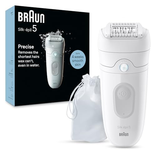 Braun Epilator Silk-Épil 5 Hair Removal Device Women Shaver & Trimmer Wet And Dry Includes Skin Contact Cap Se5-011 Grey