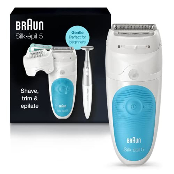 Braun Epilator Silk-Épil 5 5-810 Hair Removal Device Epilator For Women Shaver & Bikini Trimmer Cordless Rechargeable Wet & Dry