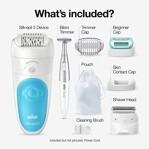 Braun Epilator Silk-Épil 5 5-810 Hair Removal Device Epilator For Women Shaver & Bikini Trimmer Cordless Rechargeable Wet & Dry