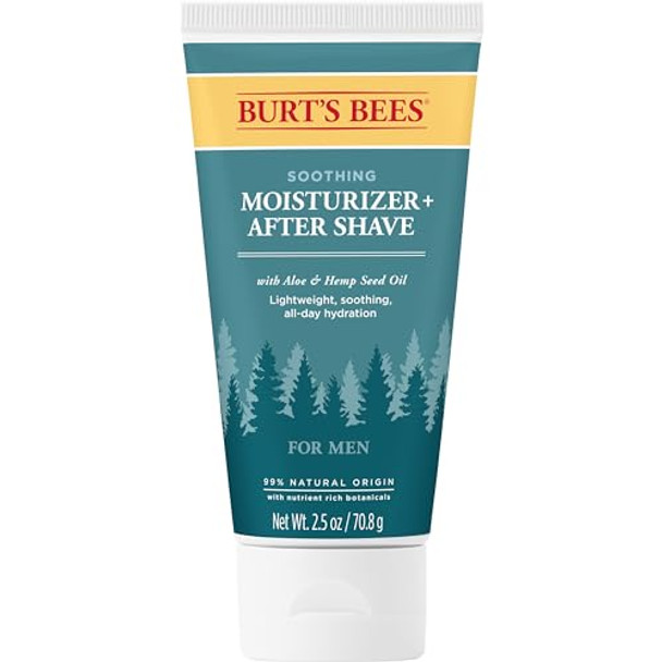 Burt’S Bees Soothing Moisturizer + After Shave With Aloe & Hemp For Men 2.5 Ounces