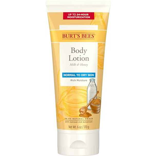 Burt’S Bees Body Lotion For Normal To Dry Skin With Milk & Honey 6 Oz (Package May Vary)