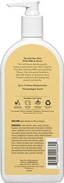 Burts Bees Body Lotion For Normal To Dry Skin With Milk & Honey 12 Oz (Package May Vary)