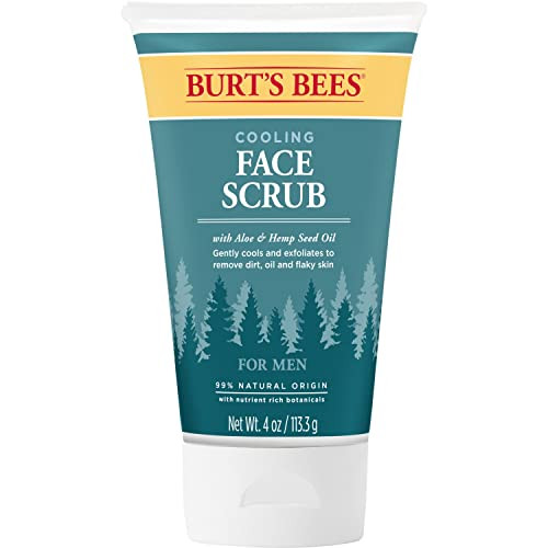 Burt S Bees Cooling Face Scrub With Aloe & Hemp For Men 4 Ounces (3 Pack)