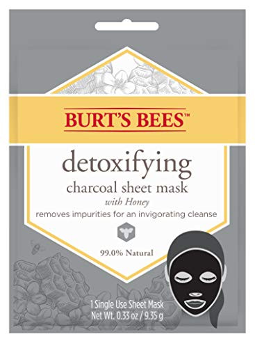 Burt'S Bees Detoxifying Charcoal Facial Sheet Mask Honey Single Use (Package May Vary)