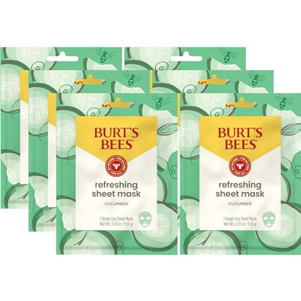 Burt'S Bees Refreshing Sheet Face Mask With Cucumber 1 Sheet Mask (Pack Of 6)