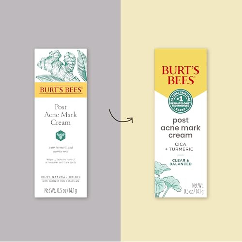 Burt’S Bees Post Acne Mark Cream For All Skin Types Gentle Dark Spot Correcting Cream For Face College Back To School Dorm Essentials Formulated With Turmeric 0.5 Oz.