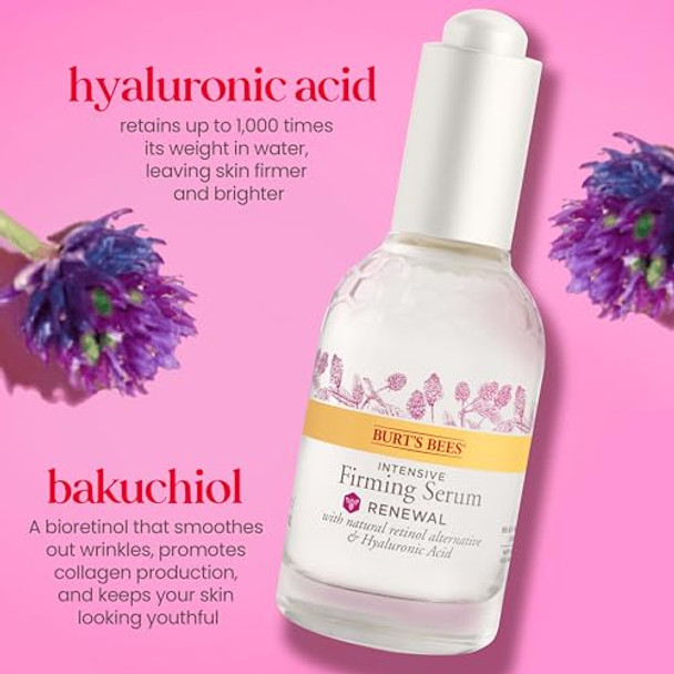 Burt'S Bees Real Intensive Firming Serum With Natural Retinol Alternative And Hyaluronic Acid Powerful Natural Anti-Aging Ingredients 98.6 Percent Natural Origin Skin Care 1 Fl. Oz. Bottle
