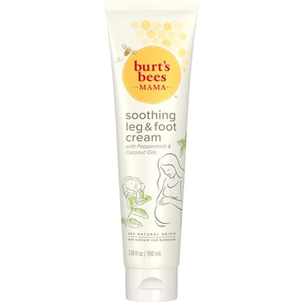Burt'S Bees Mama Leg And Foot Cream With Peppermint And Coconut Oils 99.0% Natural Origin 3.38 Ounces Burt'S Bees Mama Leg And Foot Cream With Peppermint And Coconut Oils 99.0% Natural Origin 3.38 Ounces