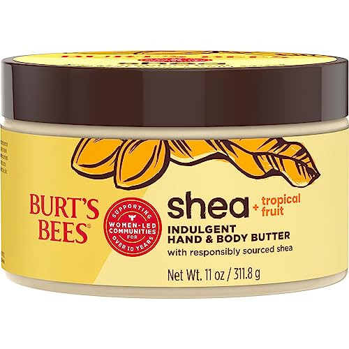 Burt'S Bees Shea + Tropical Fruit Indulgent Hand And Body Butter Non-Greasy Antioxidant Rich For Glowing Skin Non-Irritating Natural Origin Skin Care 11 Oz.