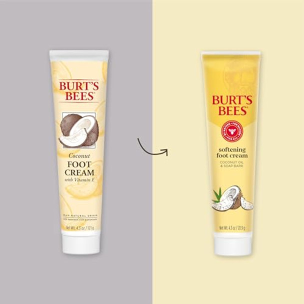 Burt'S Bees Softening Foot Cream With Coconut Oil And Soap Bark 4.3 Ounces Pack Of 3