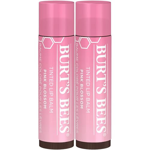Burt'S Bees 2-Pack Tinted Lip Balm Duo With Pink Blossom And Sweet Violet Shades Long Lasting Hydrating Formula