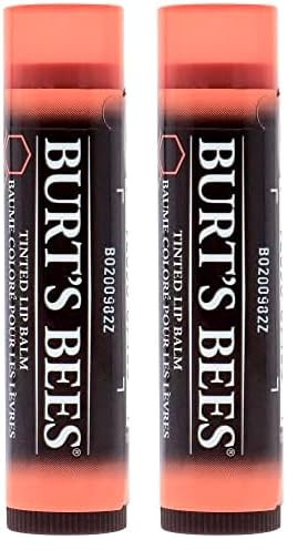 Burts Bees 100% Natural Origin Tinted Lip Balm Zinnia With Shea Butter & Botanical Waxes - 1 Tube (Pack Of 2)