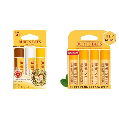 Burt'S Bees Spf 30 Lip Balm Bundle With Island Getaway Scents Original Beeswax Moisturizing Lip Treatment 7 Tubes