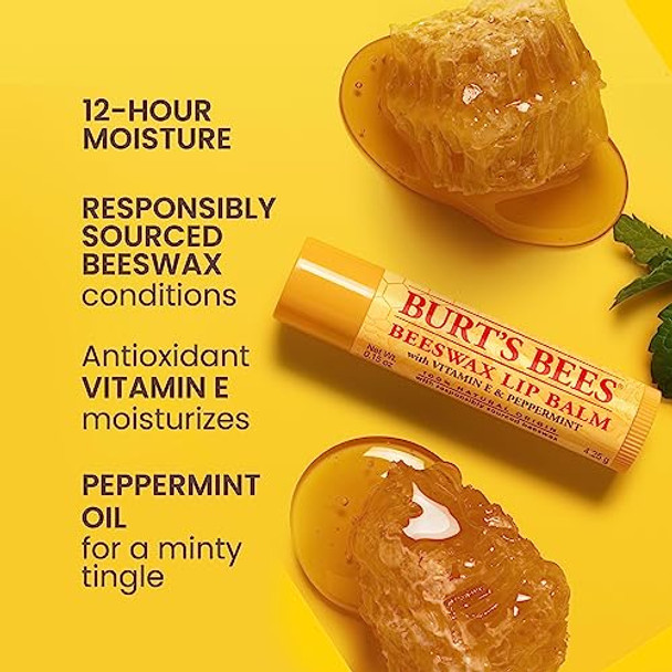 Burt'S Bees S Ideas - Balm Bouquet Lip Balm Set Original Beeswax Vanilla Bean Cucumber Mint Coconut & Pear Pack Natural Origin Lip Treatment 4 Tubes 0.15 Oz.