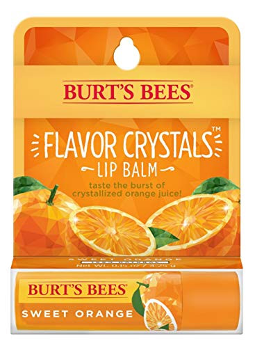 Burt'S Bees Flavor Crystals 100% Natural Lip Balm Sweet Orange With Beeswax & Fruit Extracts - 1 Tube