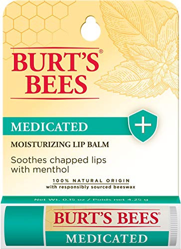 Medicated Moisturizing Lip Balm Twin Pack By Burts Bees For Unisex - 2 X 0.15 Oz Lip Balm