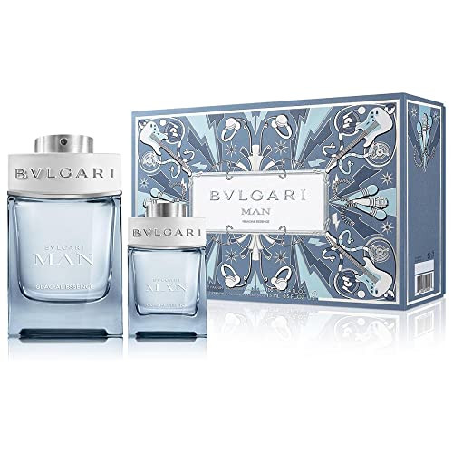 Bvlgari Man Glacial Essence Men 3.4Oz Edp Spray 0.5Oz Edp Spray 2 Pc Set