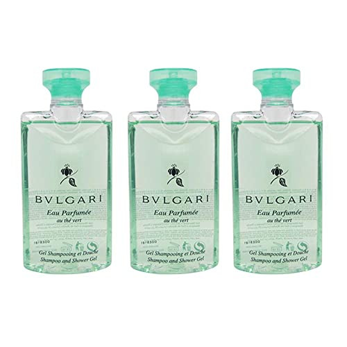 Bvlgari Au The Vert (Green Tea) Shampoo And Shower Gel Set Of 3 2.5 Fluid Ounce Bottles
