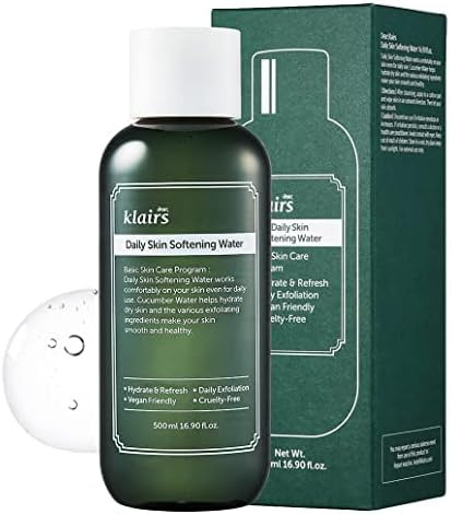 [Dearklairs] Daily Skin Softening Water Toner Jumbo 16.90 Fl Oz Skin Refining Cucumber Essence Daily Mild Exfoliator