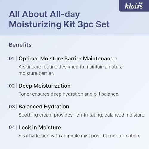 Dearklairs [Klairs] All Day Moisturizing Kit 3Pc Toner Cream Mist