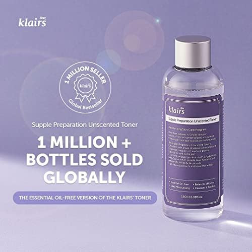 Klairs Supple Preparation Toner Set Soothing Fast Absorbing Non-Irritating Fragrance- Calming K-Beauty Skincare Routine Sensitive Skin Friendly
